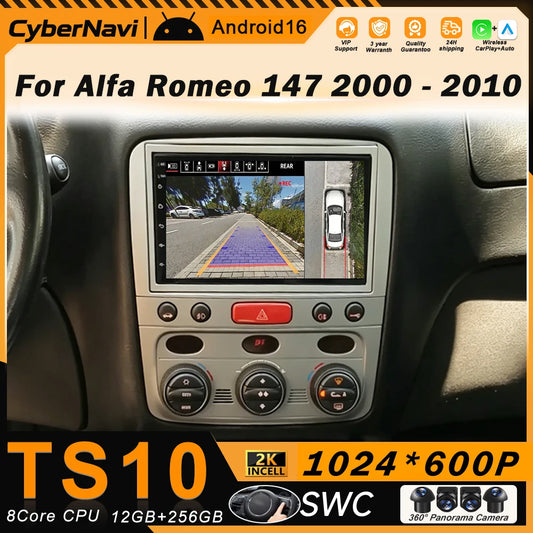 7" Car Stereo with Apple CarPlay & Android Auto, Compatible with Alfa Romeo 147