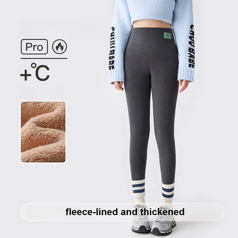 Women's Plus Size Fleece Lined Leggings - Ribbed High Waist Thermal Tights - photo 6