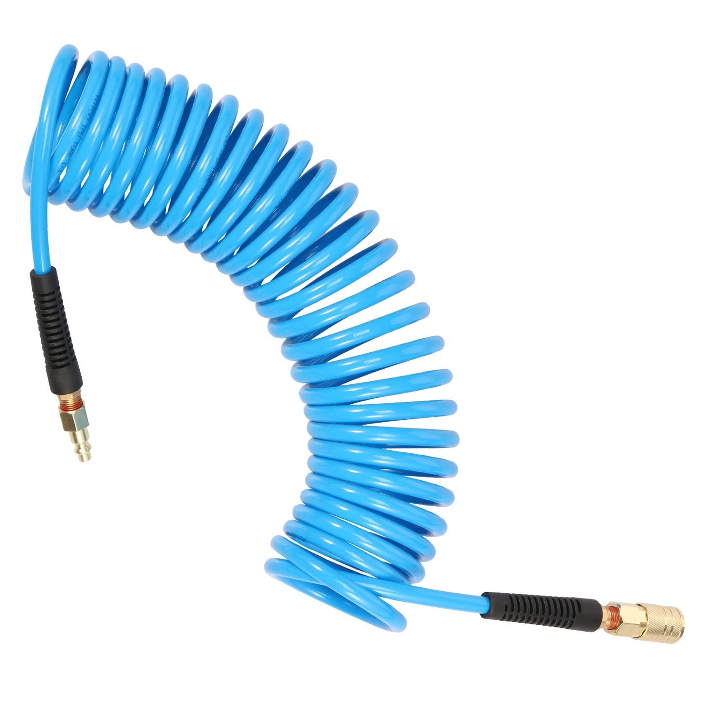 25FT Air Compressor Hoses with Coupler and I/M Plug Sturdy Flexible PU Recoil Air Hose Reliable Anti Kink Tool Accessory 300 PSI