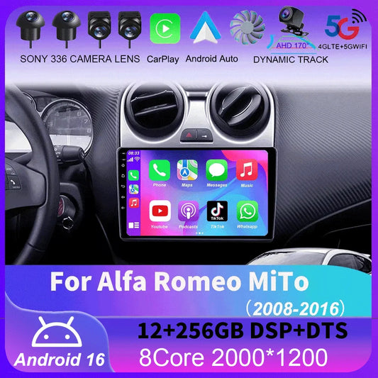 Car Stereo with Apple CarPlay & Android Auto, Compatible with Alfa Romeo MiTo
