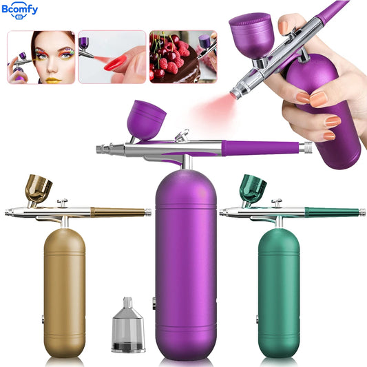 Portable Airbrush Nail With Compressor Airbrush Rechargeable Wireless Handheld Spary Gun for Nails Art Painting Craft