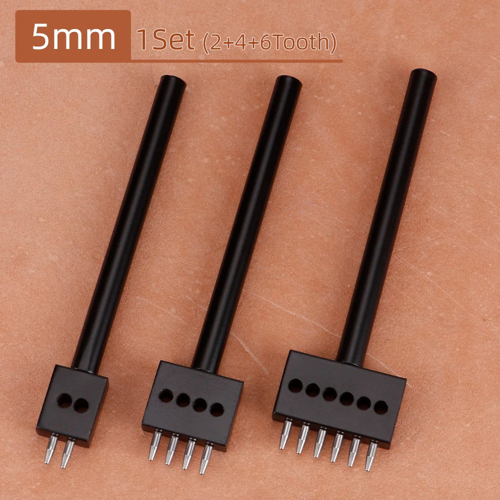 1set Leather Belt Hole Punching Tool, DIY Round Hole Puncher, Leather Craftwork Circle Hole Making Tool, Spacing 4/5/6/8mm