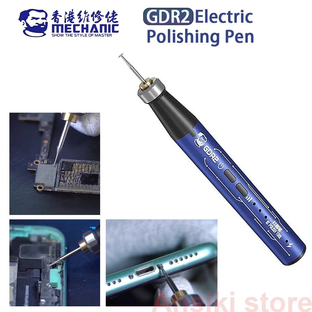 MECHANIC GDR2 Electric Polishing Pen 9pcs Diamond Grinding Heads for IC Chip Grinding PCB Cutting Phone Repair Tools
