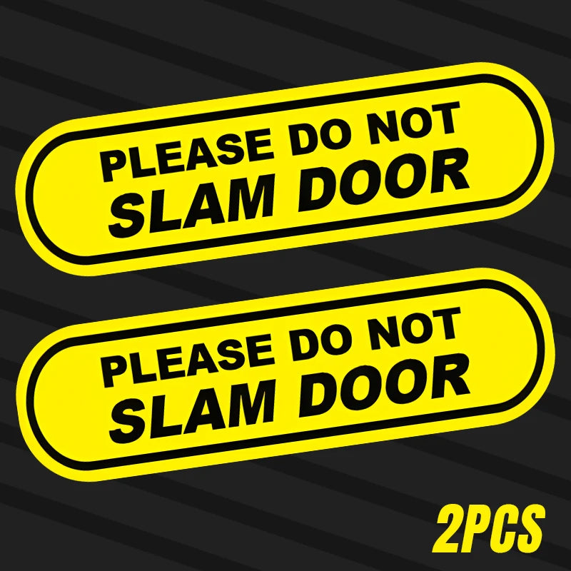 TM70# 2x Please do not slam door Car Window Sticker Decal Car Decals, Weather-Resistant Vinyl Stickers for Windows, Bumper