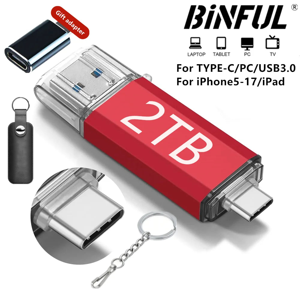USB Flash Drive for Phone and PC — 32GB to 512GB Photo and Video Backup Stick
