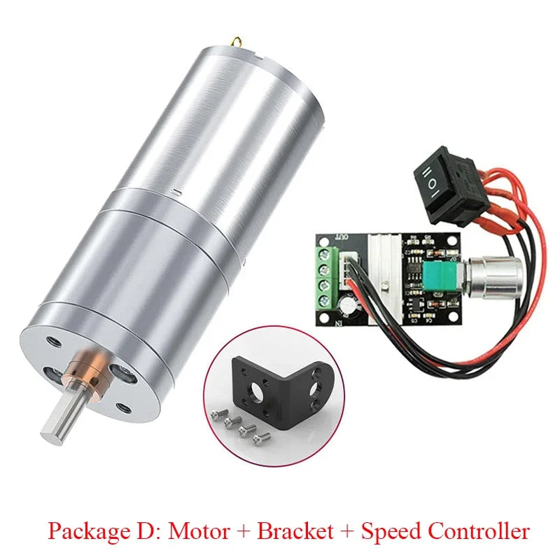 JGA25-370 Worm Gear Motor  DC 12V 24V 12RPM-1360RPM Reduction Gear Motor Large Torque High Power Reversed Motor