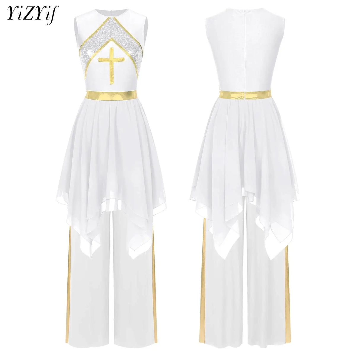 Women's lyrical mesh dress with pants set