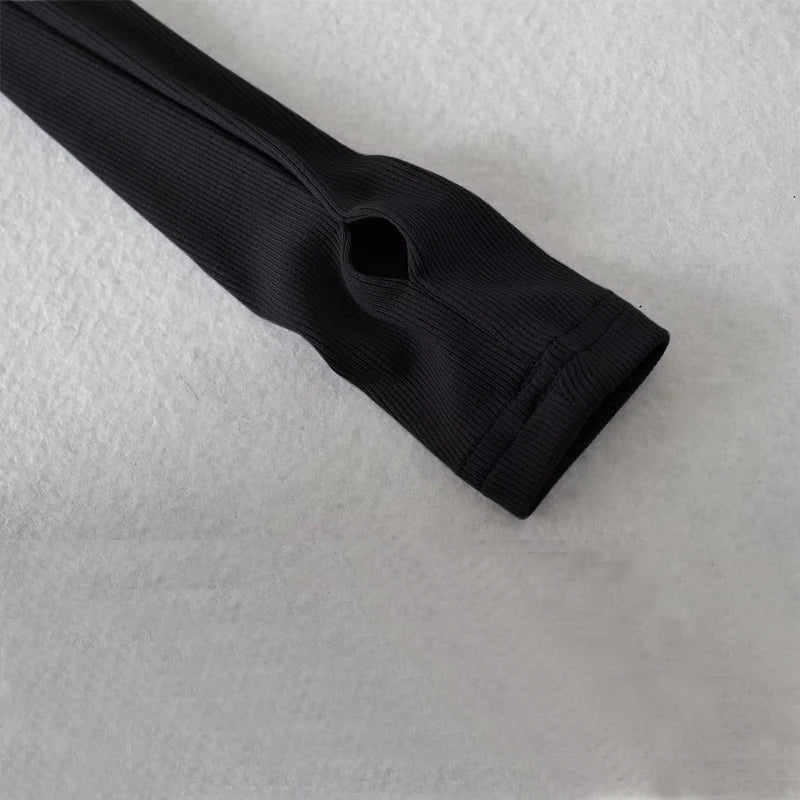 Woman Clothes Fall 2026 Tank Top Sleeve Cover Sleevless Side Pleats Turtleneck T-shirt  Sexy Ribbed Knitted Tops Y2k 2529