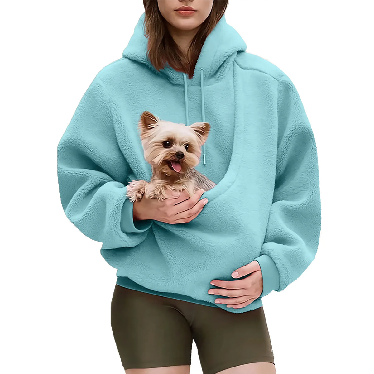 Women's Pet Carrier Hoodie with Kangaroo Pouch for Small Dogs and Cats