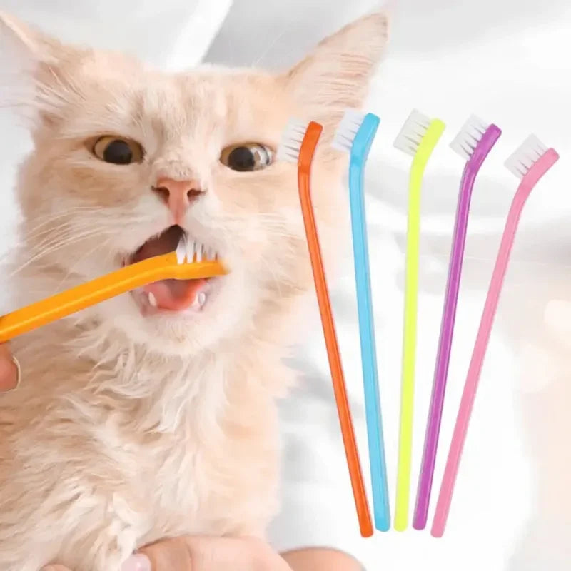 Pet Toothbrush with Tongue Cleaner - Dog & Cat Brush