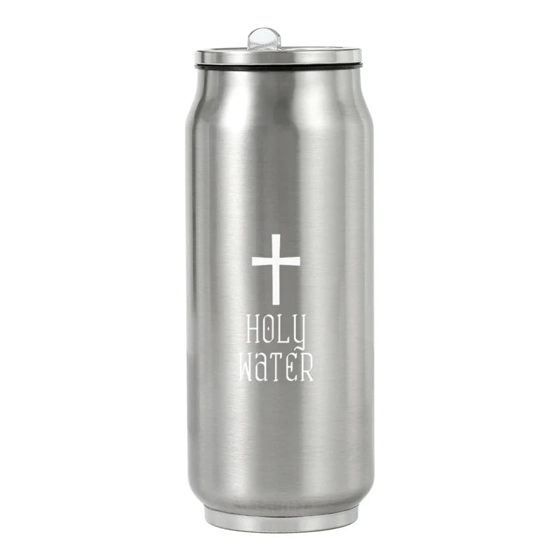 500ML 304 Stainless Steel Cola Can Thermos Custom LOGO Vacuum Cup Flask Portable Double Layers Straw Cup Water Bottle Mug
