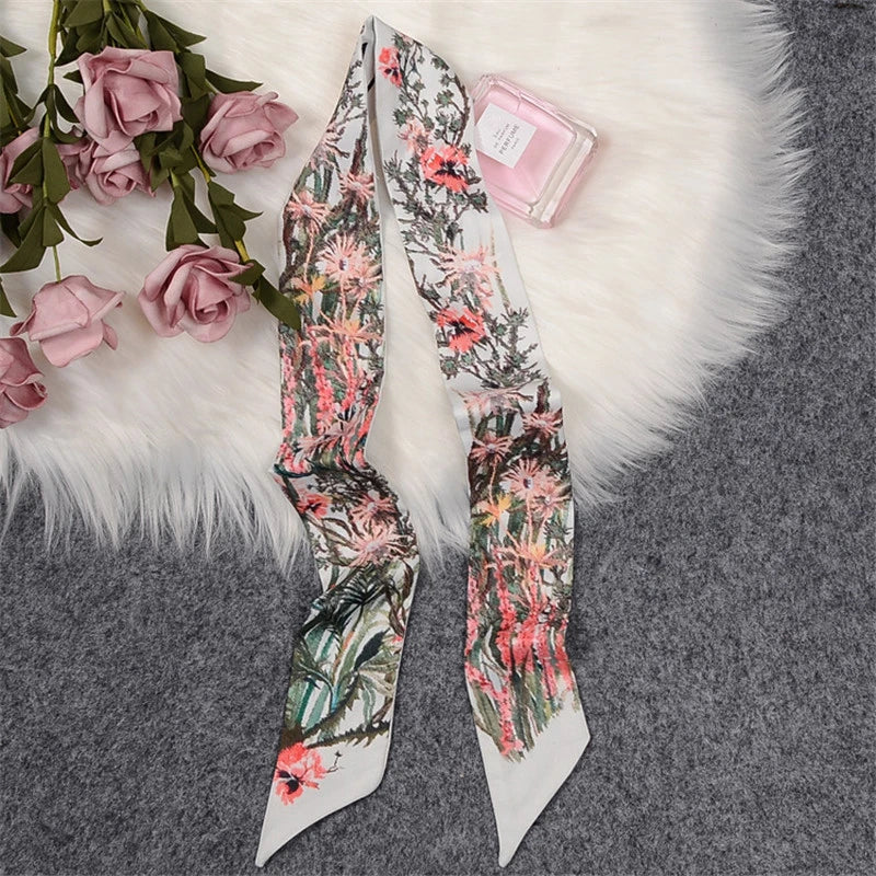Tarot Constellation Silk Scarf for Women - Skinny Twill Neckerchief