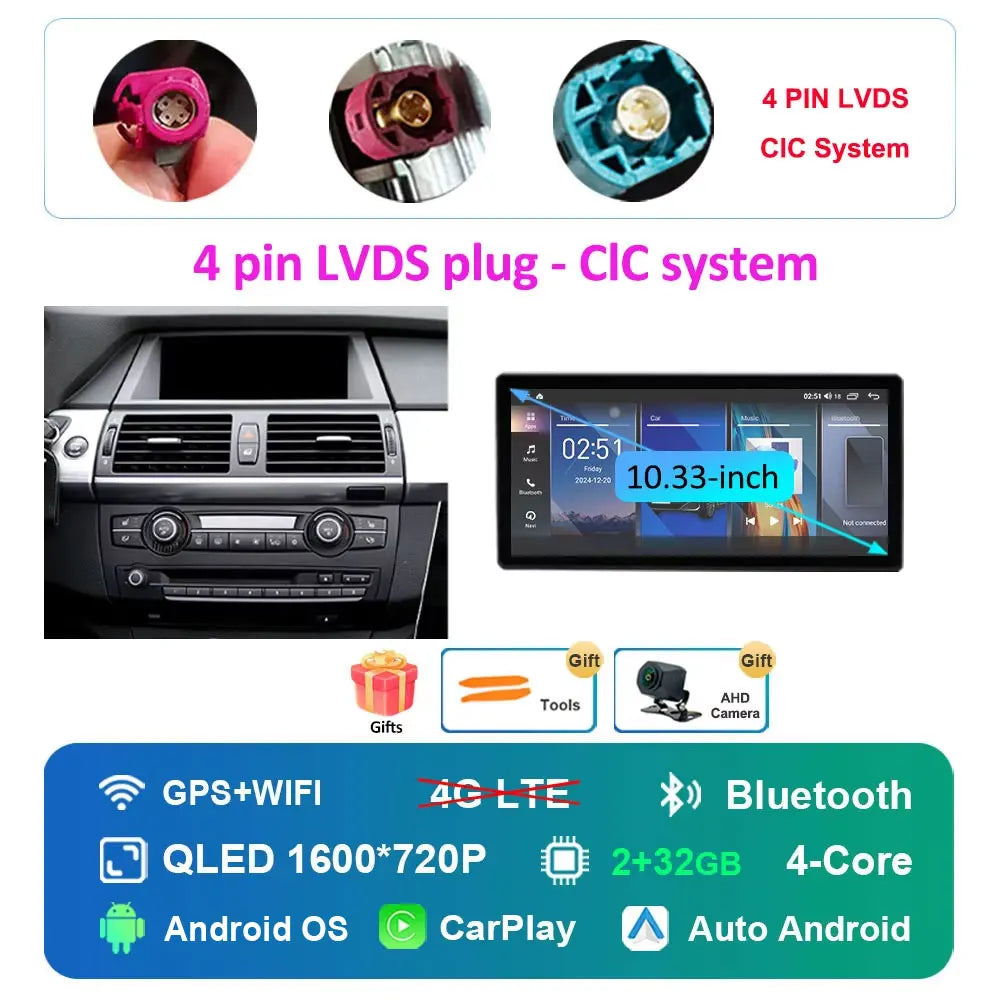 Navigation GPS Android 16 for BMW X5 X6 E70 E71 2008 - 2013 ClC/CCC System Car Radio Multimedia Player BT 4G DSP Stereo WiFi 4Ｇ