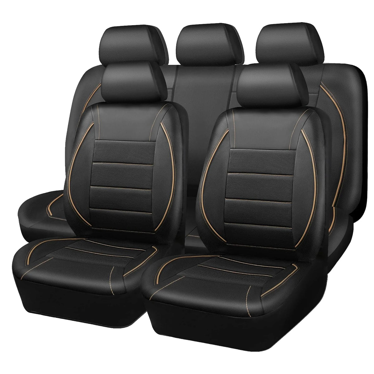 Universal Leather Car Seat Covers Simple Style Breathable Full Set or Front Pair
