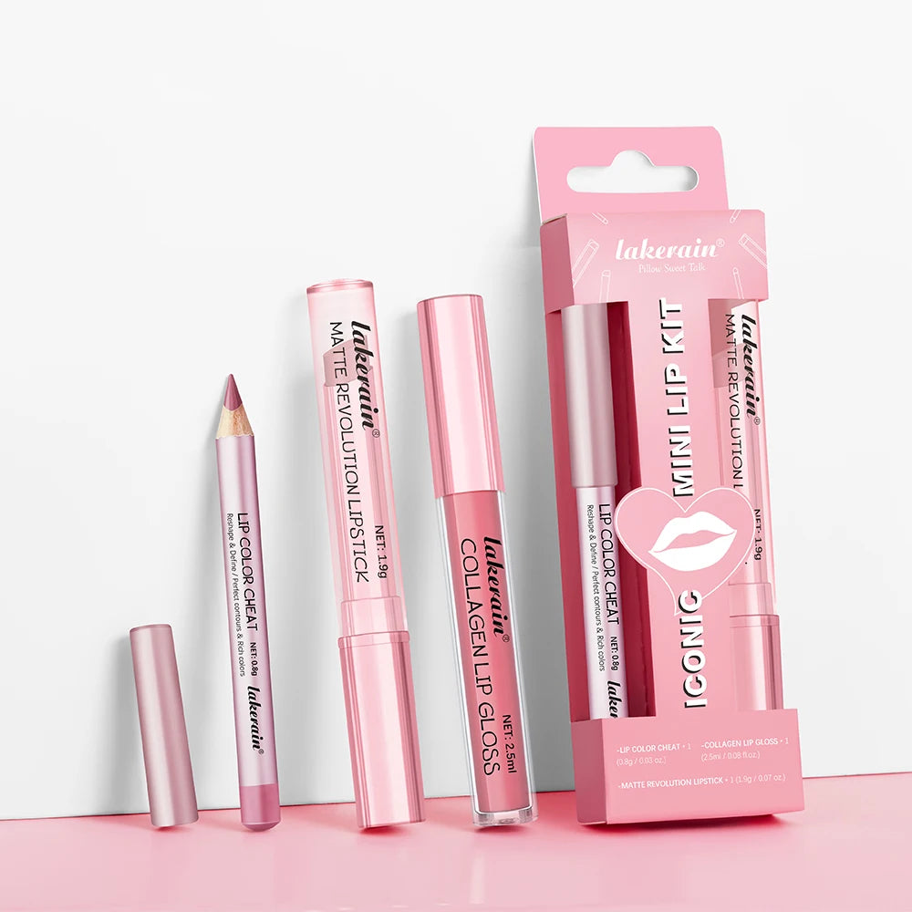 Lip Combo Matte Lipstick + Lip Liner Pen Lip Gloss Set Hydrating Matte Waterproof Long Lasting Lip lipstick set Lip Makeup Set