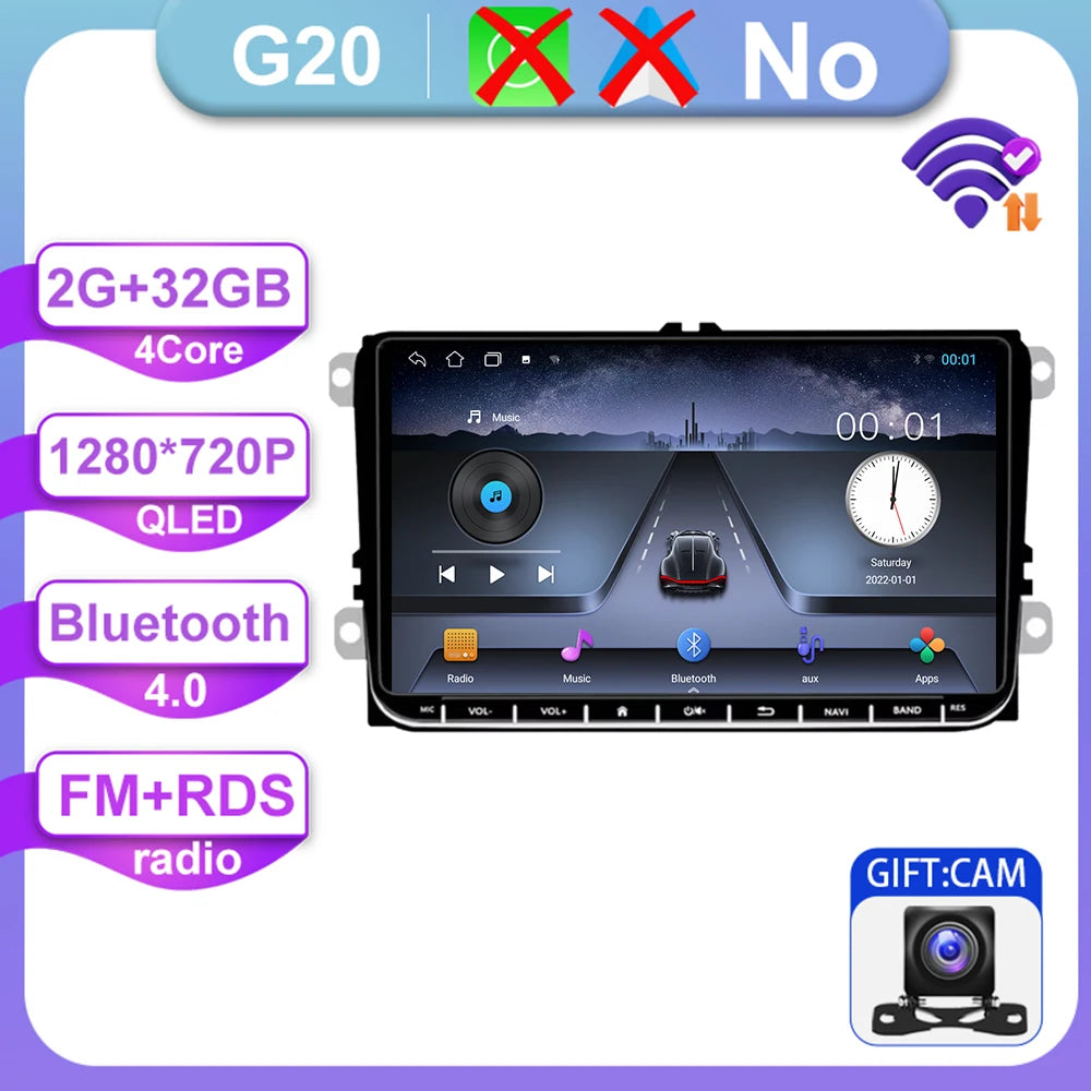 9" Android Car Stereo for VW Golf 5/6, Polo, Passat B6, CC, Tiguan, Amarok, Scirocco, Sharan, Jetta — CarPlay, Android Auto, GPS