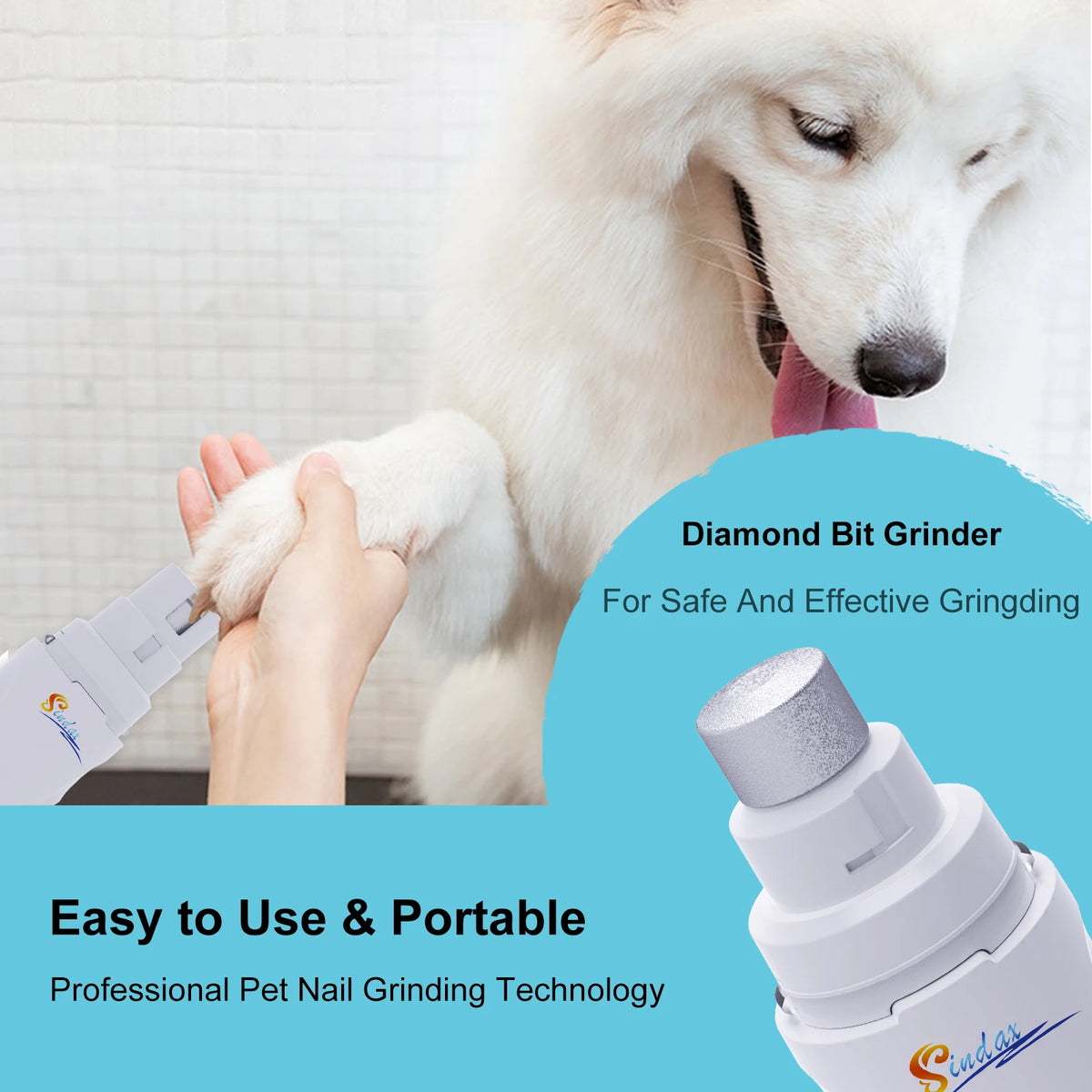 Rechargeable Pet Paw Nail Grinder - Quiet 2-Speed Trimmer – photo 4