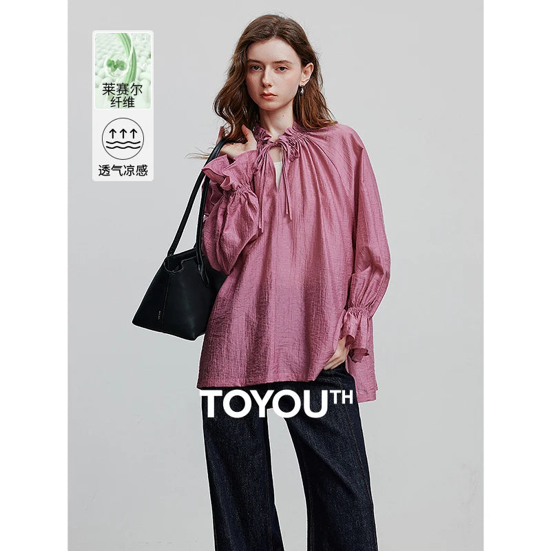 TOYOUTH Women Blouse Shirt 2025 Summer New Shirt 8522001
