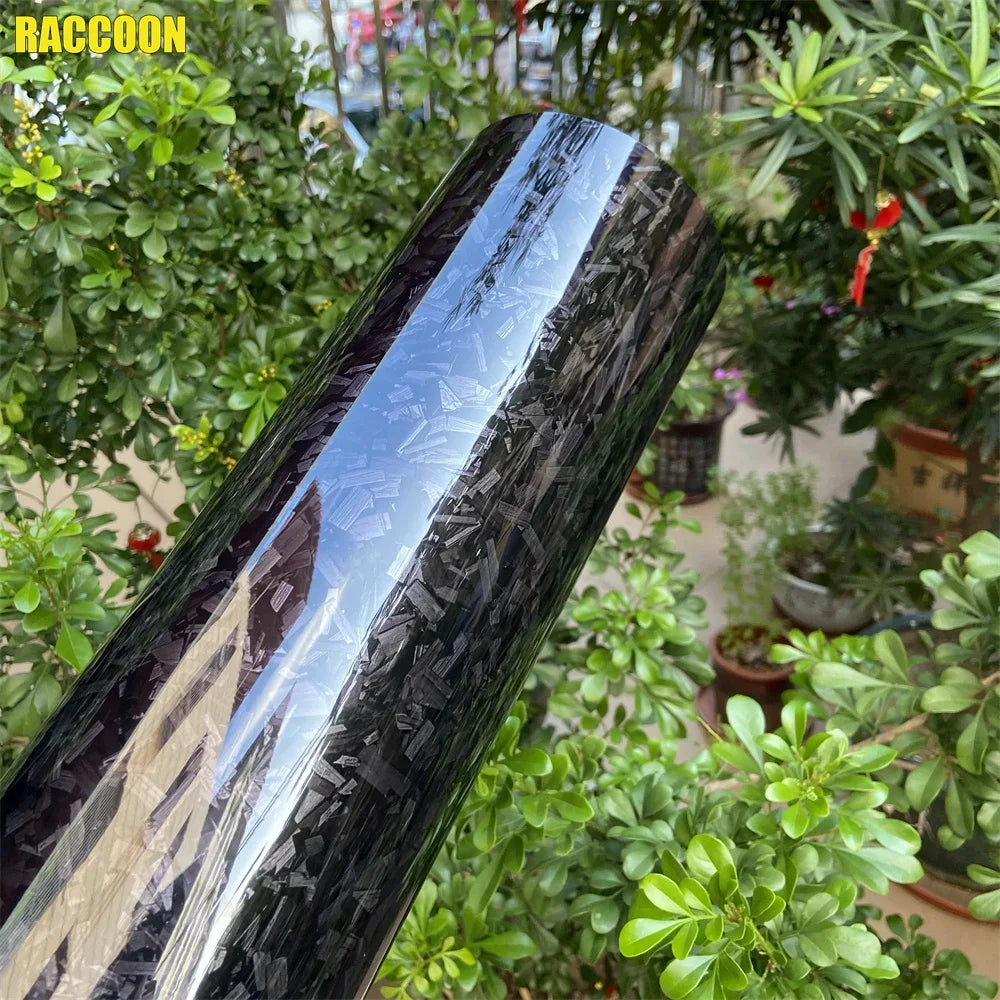 Premium PET Glossy Black Forged Carbon Fiber Vinyl Wrap Film Car Styling Stickers For Motorcycle Bicycle
