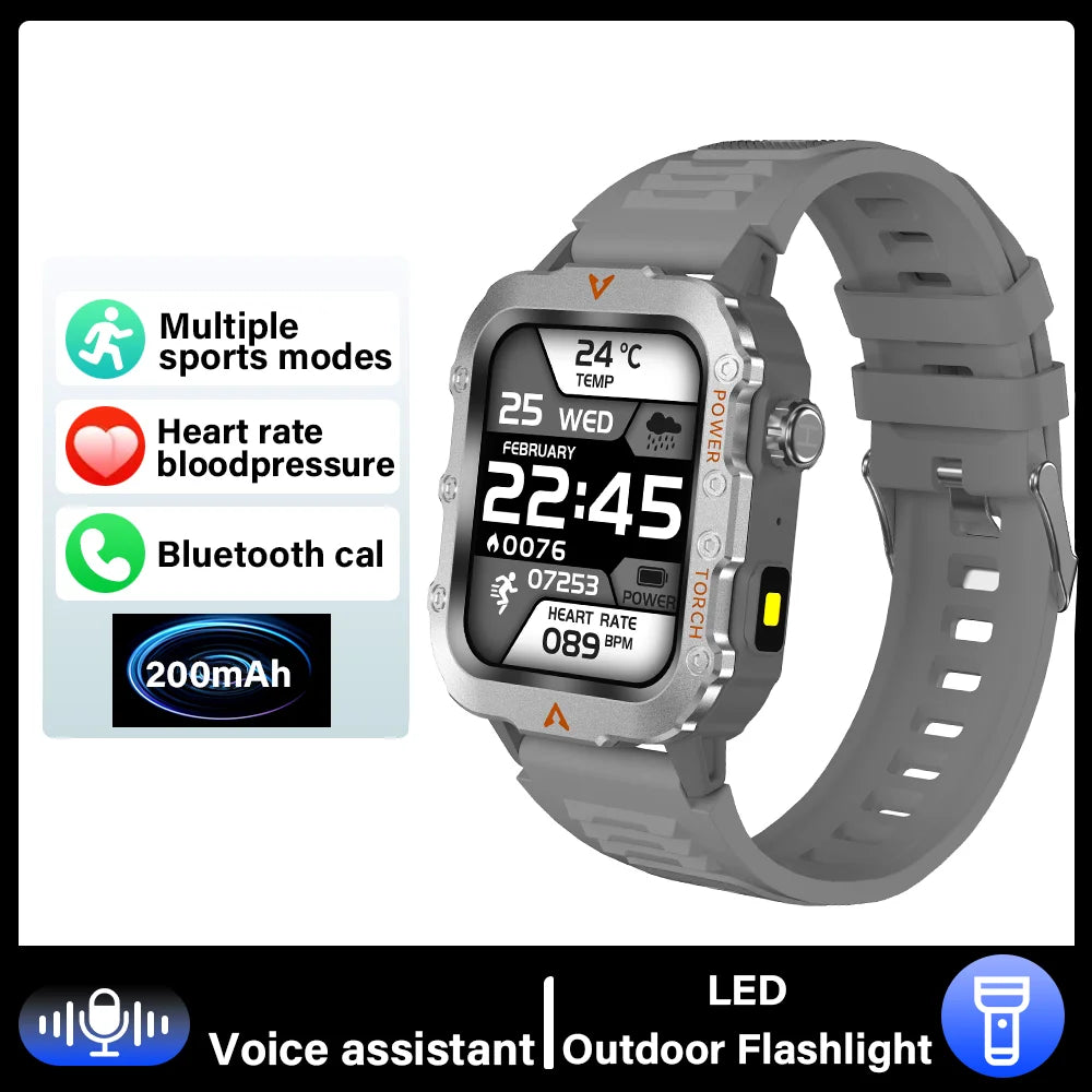 G.L Wear 2026 New Sports Smart Watch Bluetooth Talk LED Flashlight Multi-function Outdoor Sports Smart Watch for Men Women