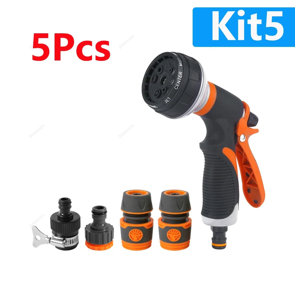8-Mode High-Pressure Garden Watering Gun — Adjustable Sprayer Nozzle Kit