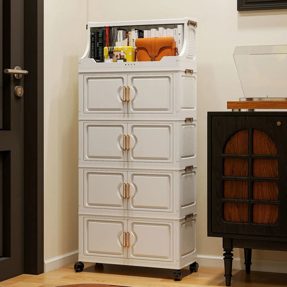 Foldable multi-tier snack and toy storage rack — view 3 of 24