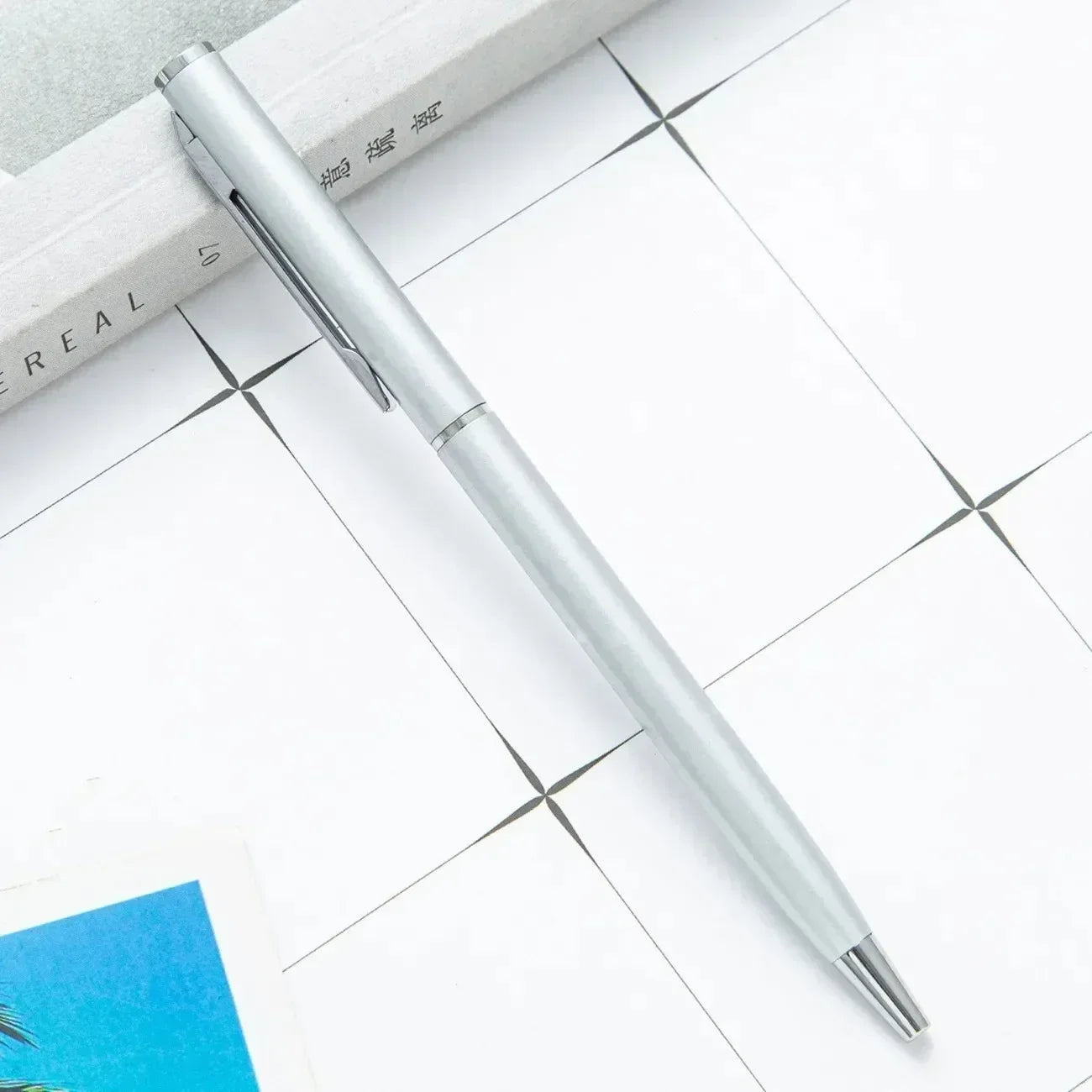 20-200 Pens New Slim Metal Ballpoint Pens Rose Gold Custom Logo Advertising Lettering Engraved Name School Office Supplies Gifts