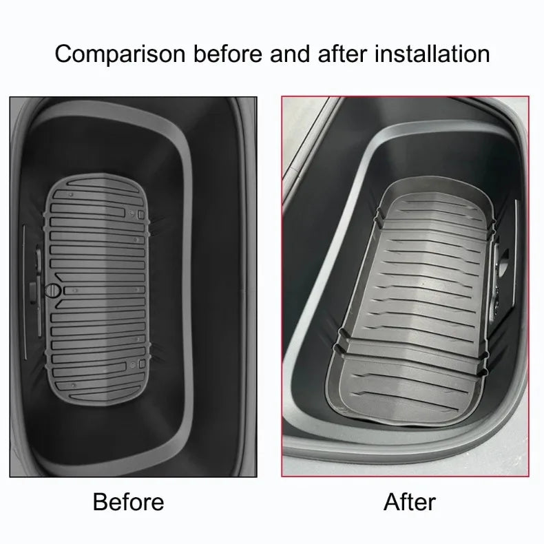 For Tesla Model Y 2026 Juniper TPE Front Trunk Cargo Liner Tray Mat Frunk Layered Partition Plate Organizer Divider Baffle Board