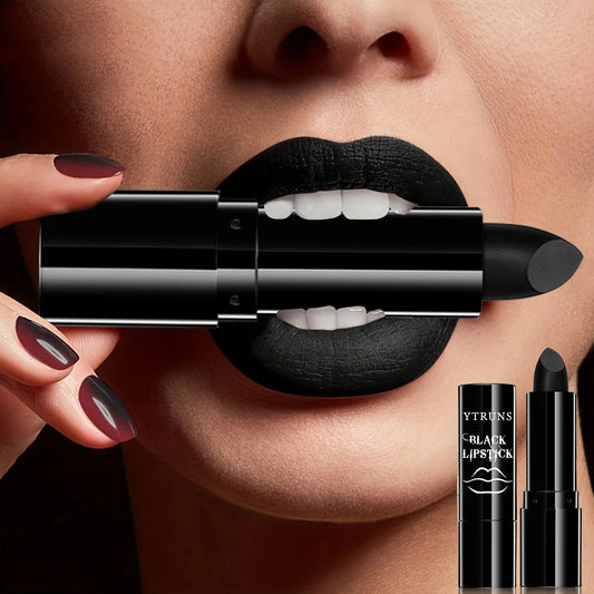 Matte Black Lipstick - Gothic Dark Makeup for Parties & Halloween Cosplay