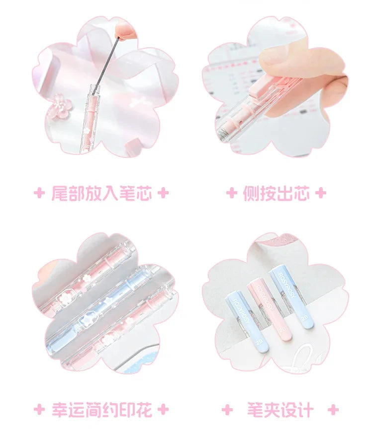 Kawaii Retro Japanese 2B Mechanical Pencil Set for Students