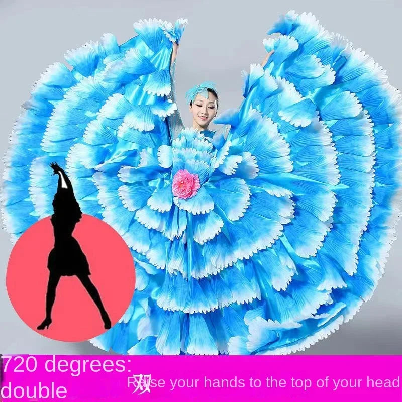 Women's big swing petal flamenco dress
