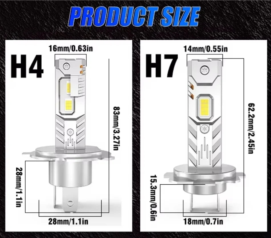 H1 LED Headlights 5300W 16PCS CSP H4 High Low Beam H7 LED Wireless CANbus Error Free Auto Light Fanless Mini 12V Super Bright