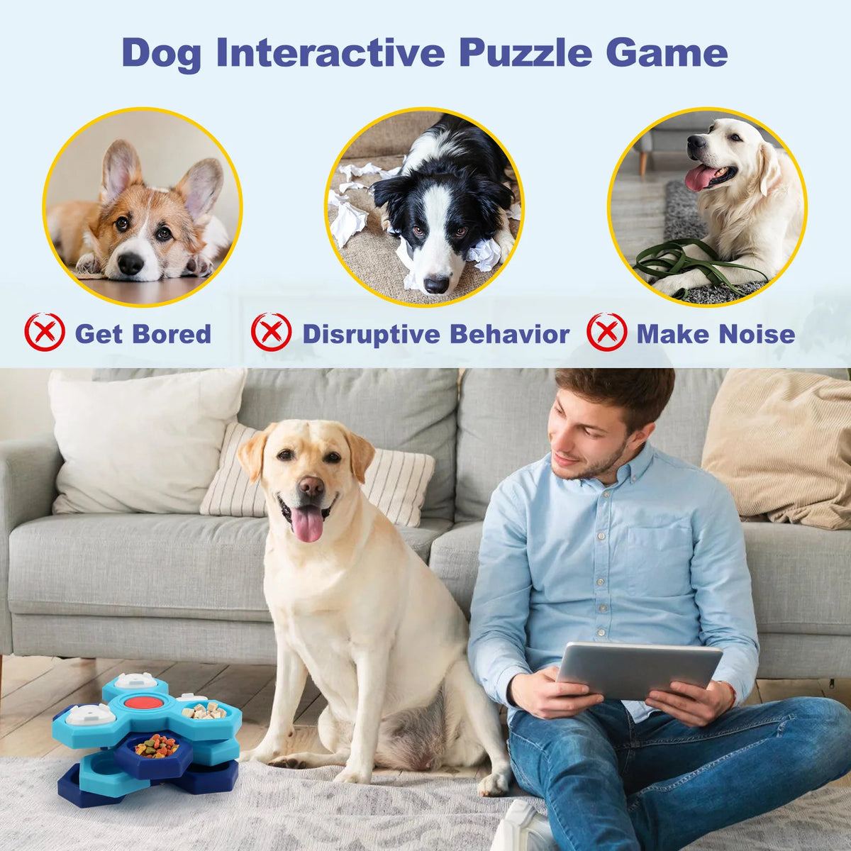Rotating Treat Dispenser Dog Puzzle - Boredom Buster Toy – photo 6