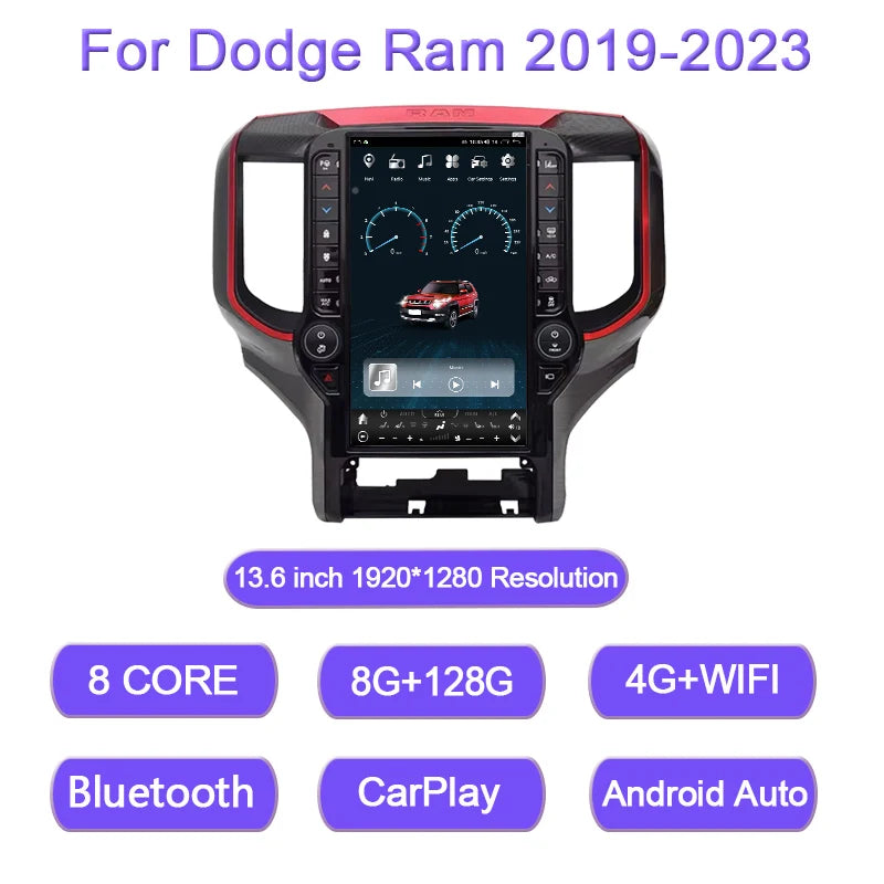 8+128GB Android 15 Car Radio for Dodge Ram 1500/2500/3500 2019-2023
