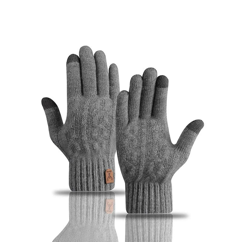 Men's Plush Lined Knit Gloves - Thick Winter Gloves - photo 8