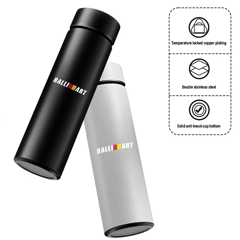 Stainless Steel Car Badge Thermos Mug Leak Proof Thermo Cup Smart Thermos Kettle For Mitsubishi Ralliart Pajero Eclipse Asx L200