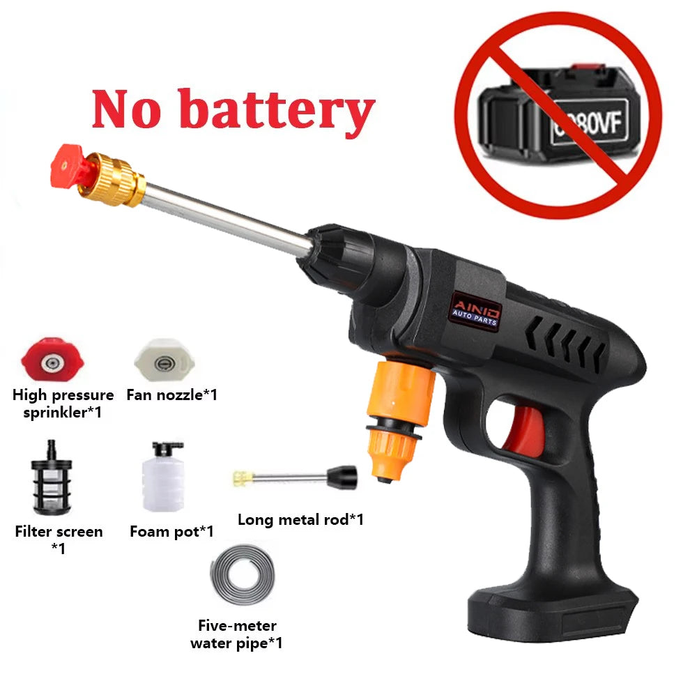 Wireless High-Pressure Car Wash Gun — 300W Self-Priming Washer