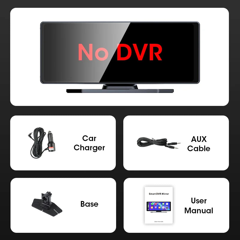 10.26" 4K Dash Cam with Wireless CarPlay & Android Auto — GPS Navigation, 5G WiFi, Rear-View Camera