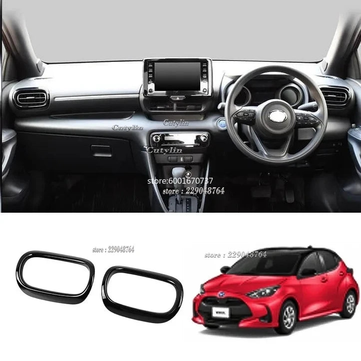 For Toyota Yaris Cross 2020 2021 2022 2023 ABS Black Car Accessories Window Switch Decoration Steering Wheel Frame Cover Trim