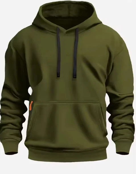 Men's Solid Color Fleece Hoodie - Warm Hooded Pullover Sweatshirt - photo 3