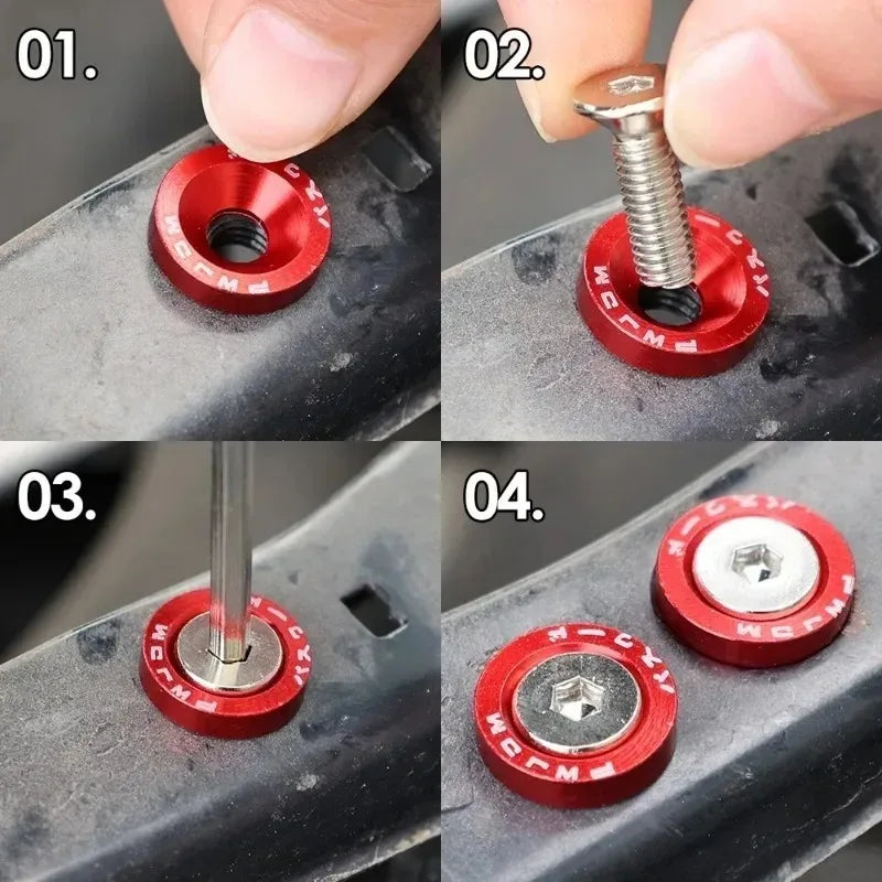 M6 Bolt Set JDM Fender Washers Bumper Engine Car Modification Gasket Screw Fender Aluminum Concave Screws Hex Fastener for Honda