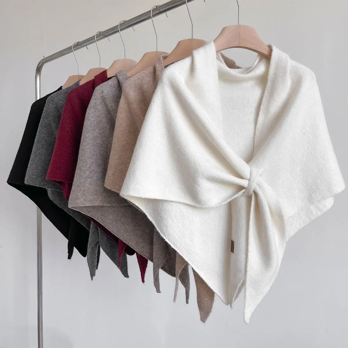 Women's Knit Triangle Shawl - Warm Neck and Shoulder Wrap - photo 4