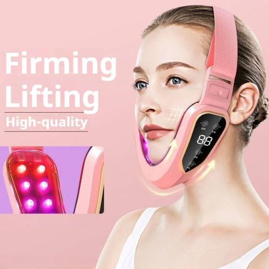 Facial Lifting V Face Massager Red Light Therapy Micro Vibration Slimming Device Double Chin Nasolabial Folds Massager Facial
