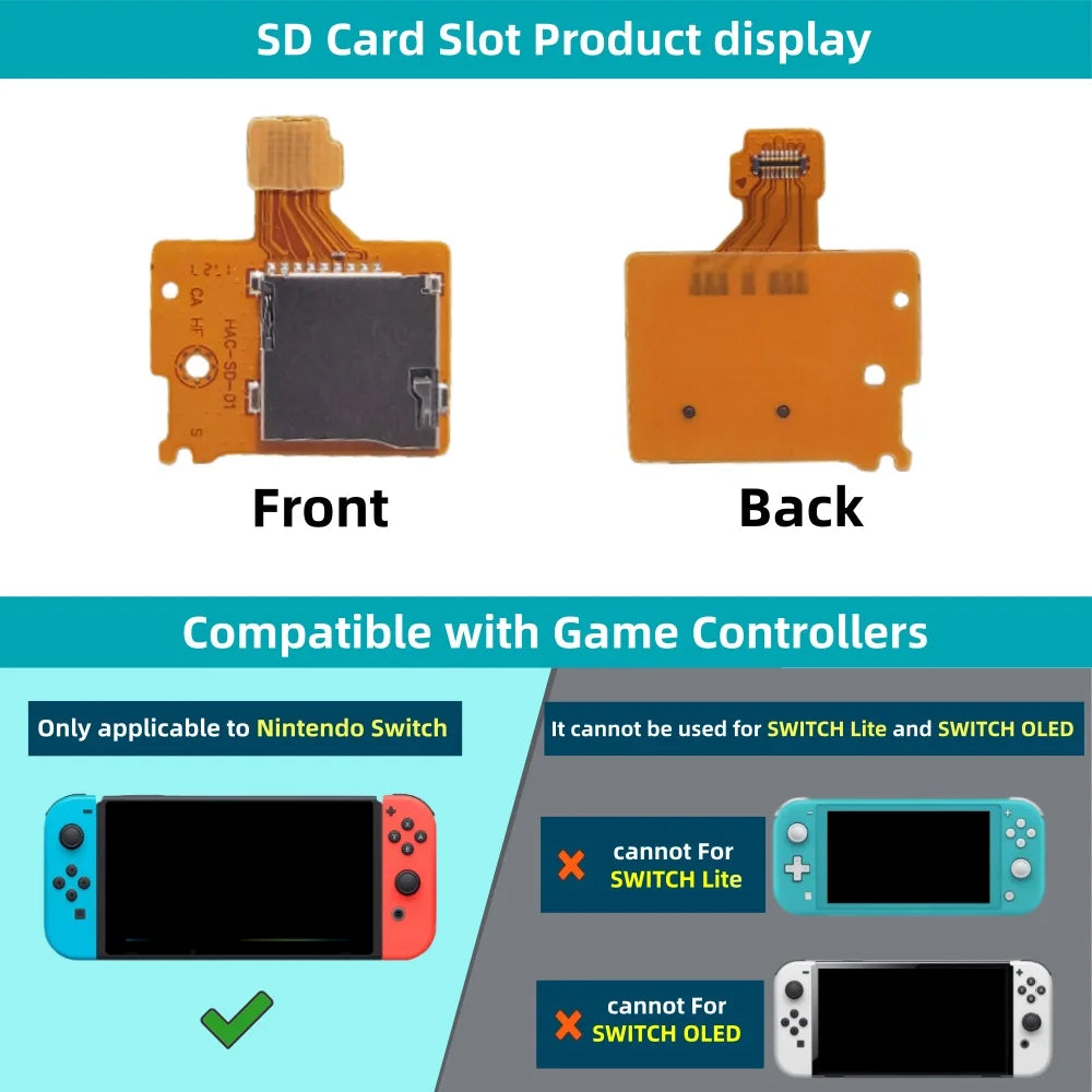 1-20pcs SD Card Reader TF Card Slot Socket Board for Nintendo Switch Sd Card Reader Port Replacement Part High Compatibility Car