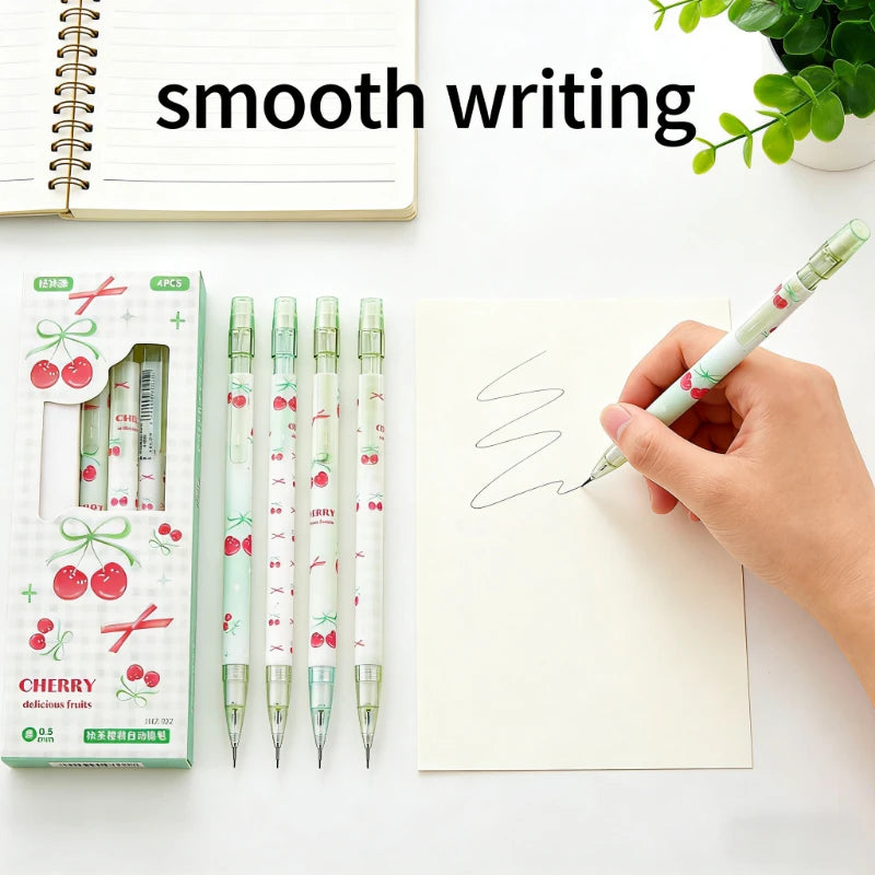 4Pcs 0.5mm Mechanical Pencils with Eraser Smooth Writing Erasable Press Automatic Pencil School Office Supply Student Stationery