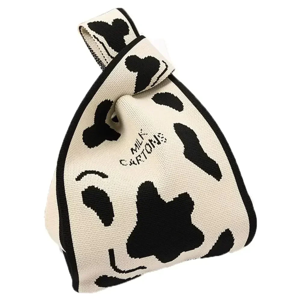 Cat Knit Handbag Fashion Knit Handmade Shopping Bags High-capacity Knot Wrist Bag Girls