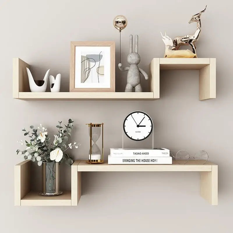 Wall-mounted Shelves For Living Room And Bedroom, Featuring Simple, Freely Combinable, And Creative Grid Designs