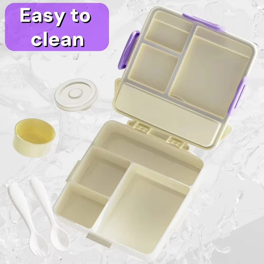 Kids Bento Box with Insulated Food Jar - 4 Compartment Lunch Set - photo 3