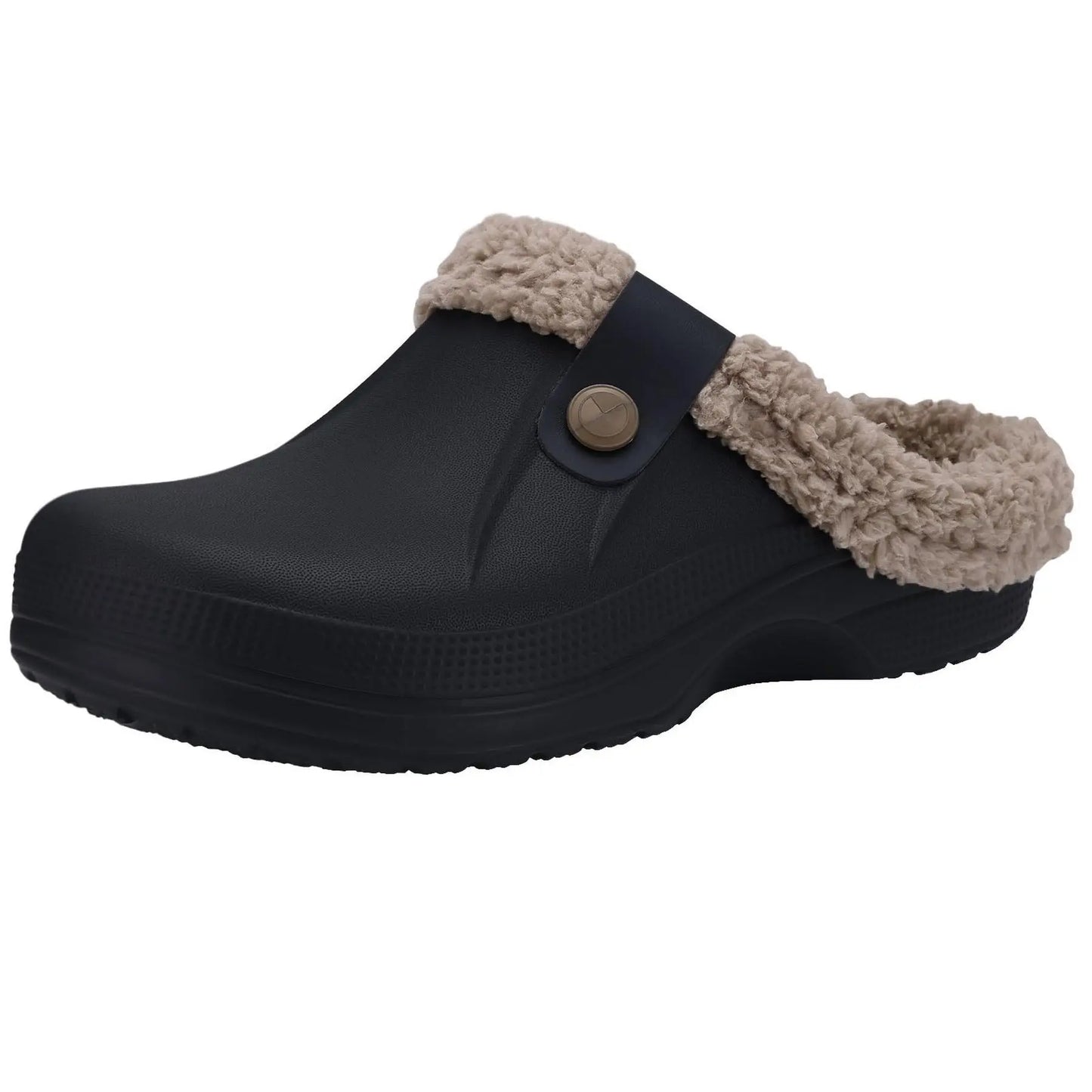 Kidmi Classic Fur Shoes For Men Women Lined Clogs Waterproof Shoes Winter Fuzzy Slippers for Women Men Indoor and Outdoor Shoes