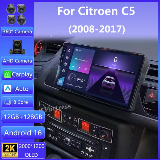 Car Stereo with Apple CarPlay & Android Auto, Compatible with Citroen C5